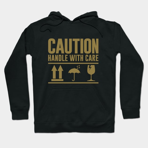 Caution Handle With Care. - Packaging Text and Symbols. Hoodie by Brartzy